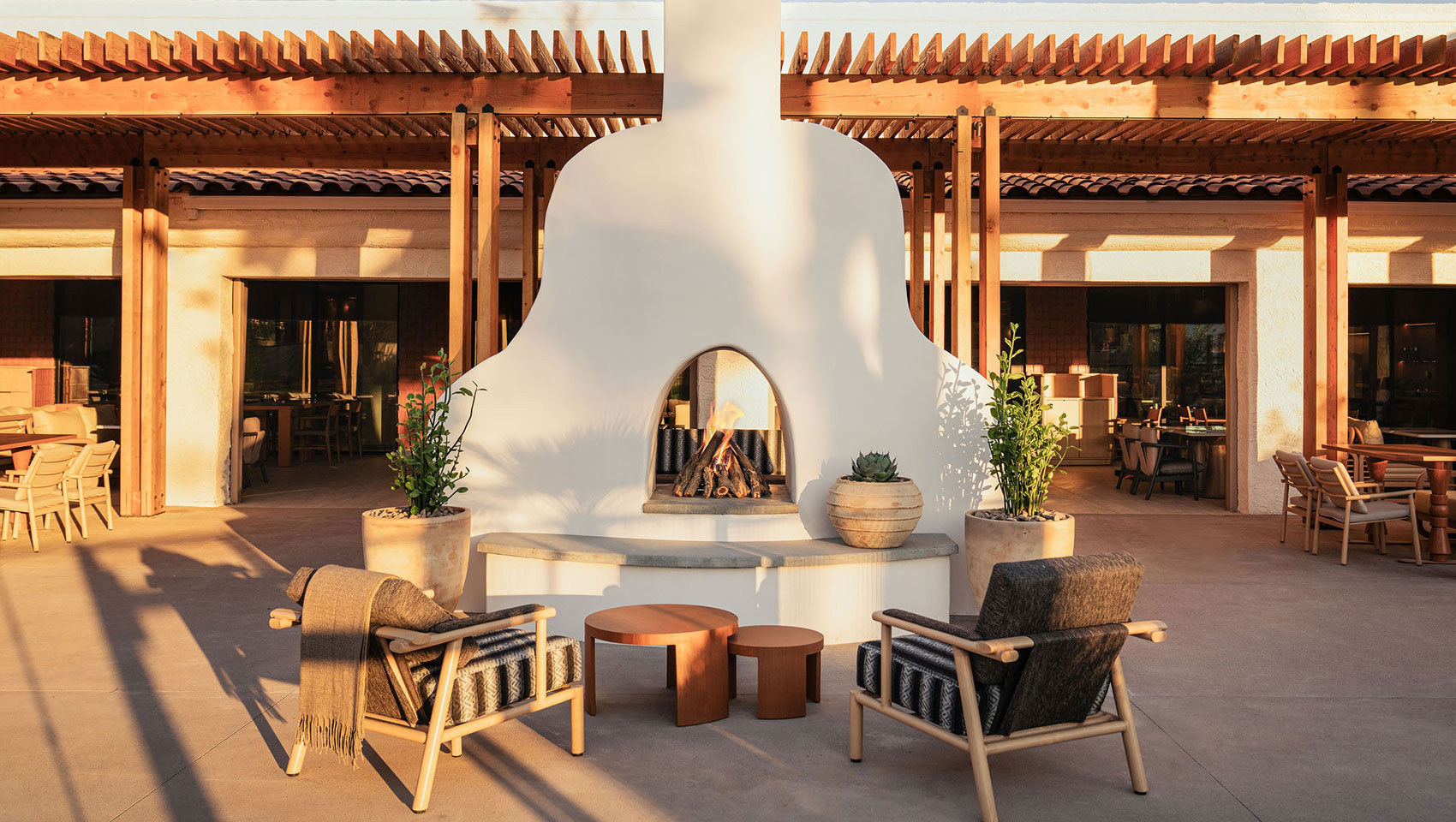 Kimpton Miralina resort pathways with modern architecture and native desert landscaping