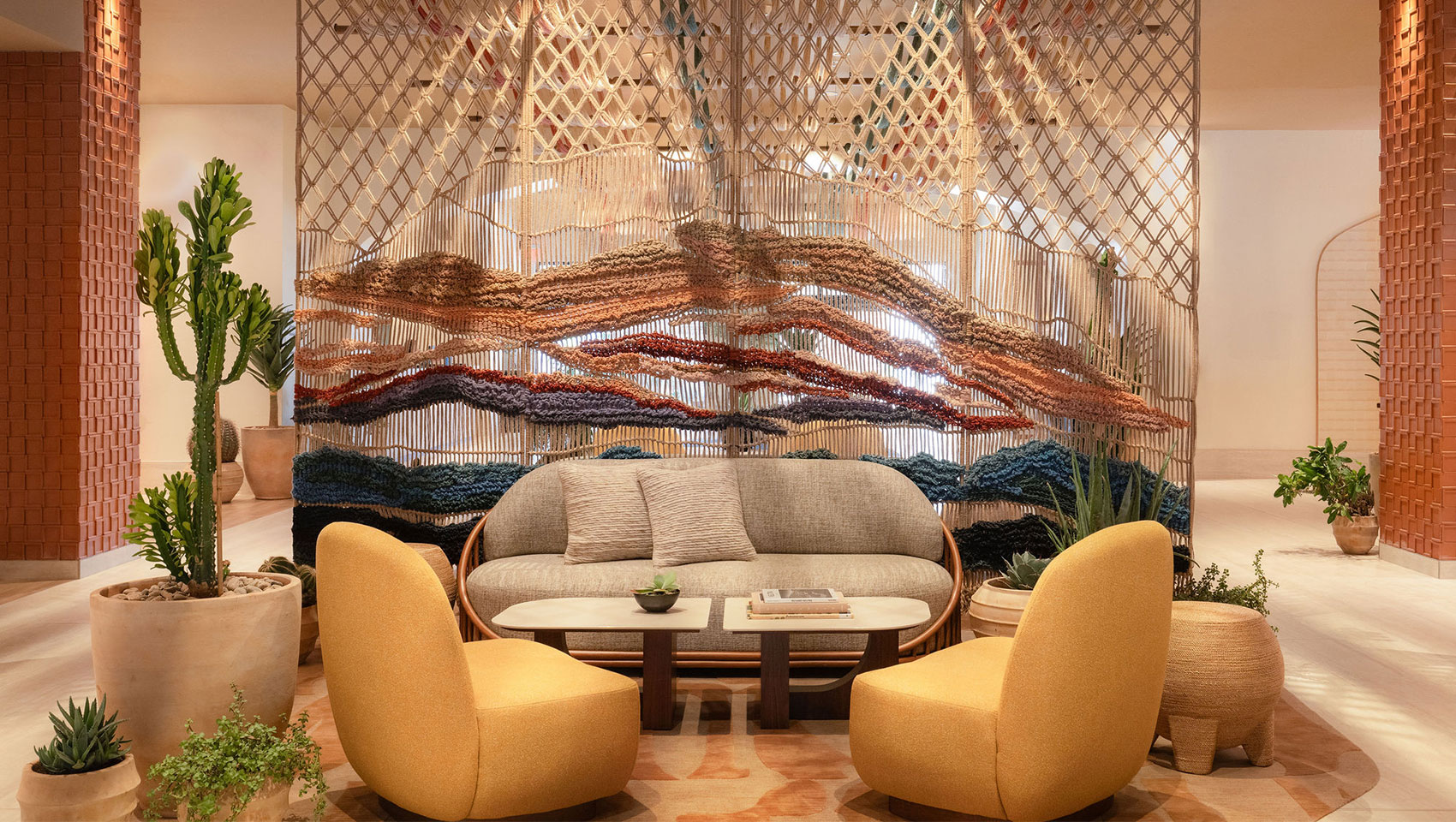 Kimpton Miralina lobby with modern desert-inspired décor and luxury seating in Scottsdale