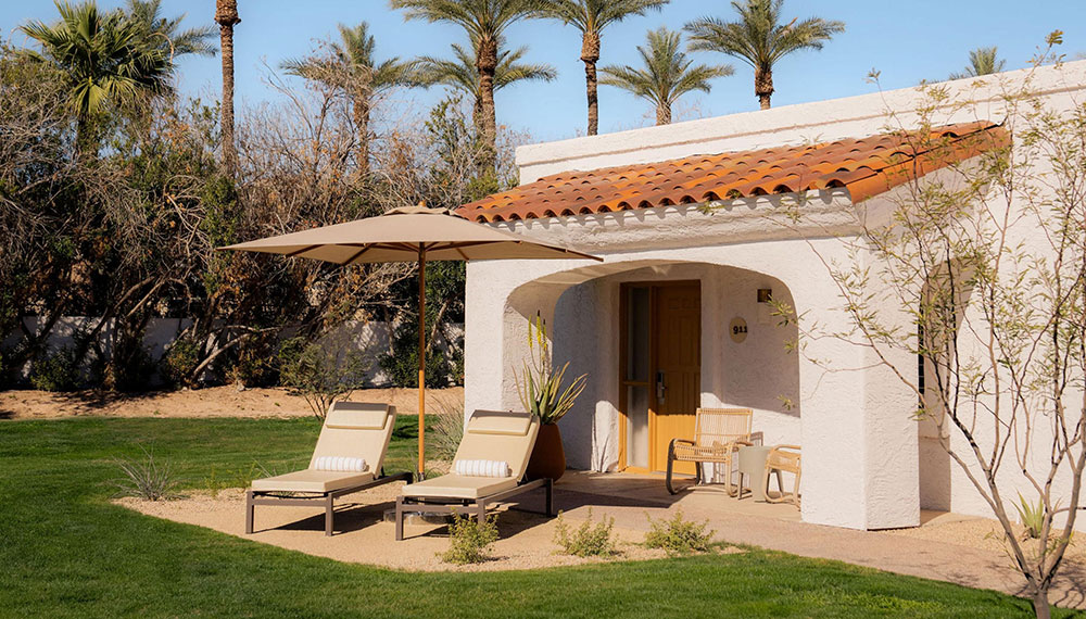 lounge chairs outside Casita at Kimpton Miralina