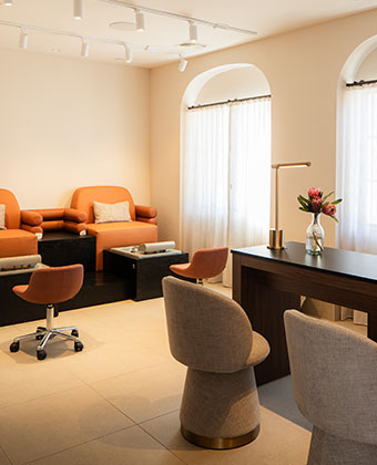 Mani/pedi room at Miralina
